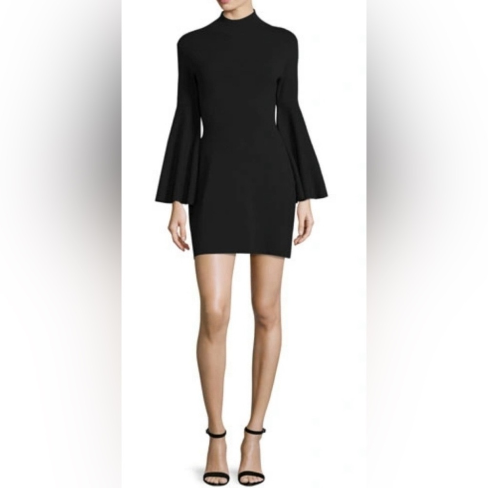 Milly Bell Sleeve Mock Neck Knit Dress